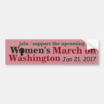 Women's March On Washington Bumper Sticker by Abes_Cranny at Zazzle