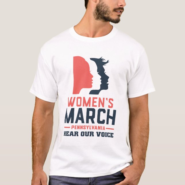 Women's March Pennsylvania Hear Our Voice T-Shirt (Front)