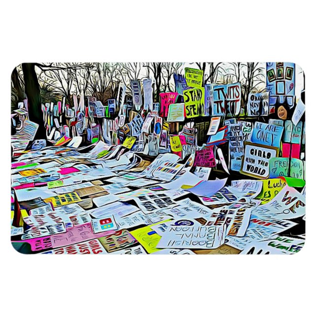 Women's March Protest Signs Magnet (Horizontal)