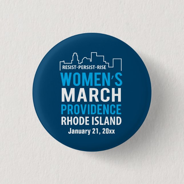 Women's March Providence Rhode Island January Pinback Button (Front)