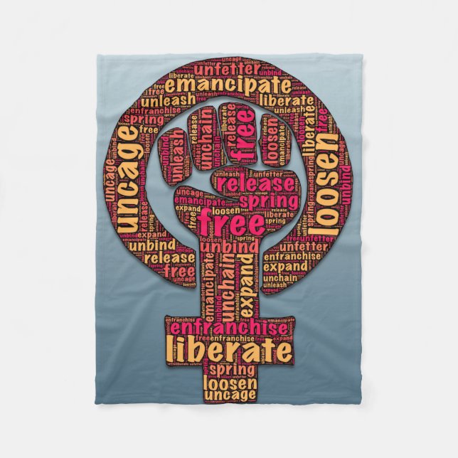 women's march raised fist 2017 fleece blanket (Front)