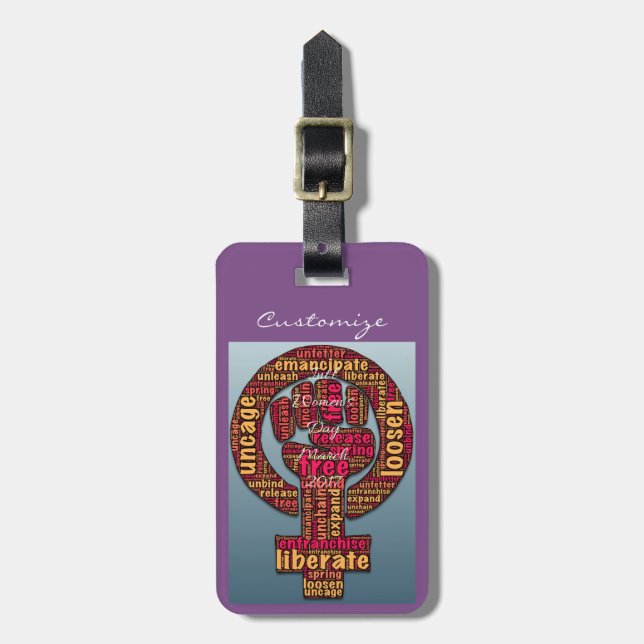 women's march raised fist 2017 luggage tag (Front Vertical)