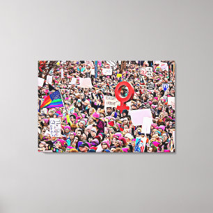 Womens March Rally Protest Wrapped Canvas Wall Art