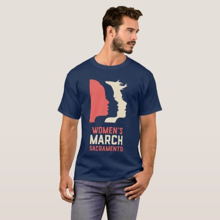 Women's March Sacramento Men's Navy T-shirt