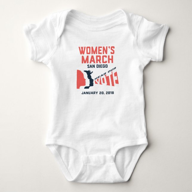 Women's March San Diego March Baby Bodysuit (Front)