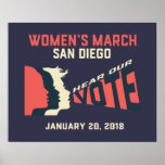 Women&#39;s March San Diego Official March Poster at Zazzle