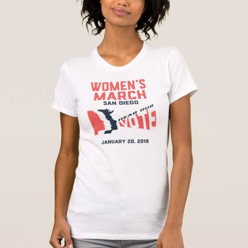 Womens March San Diego Official T_Shirt in White