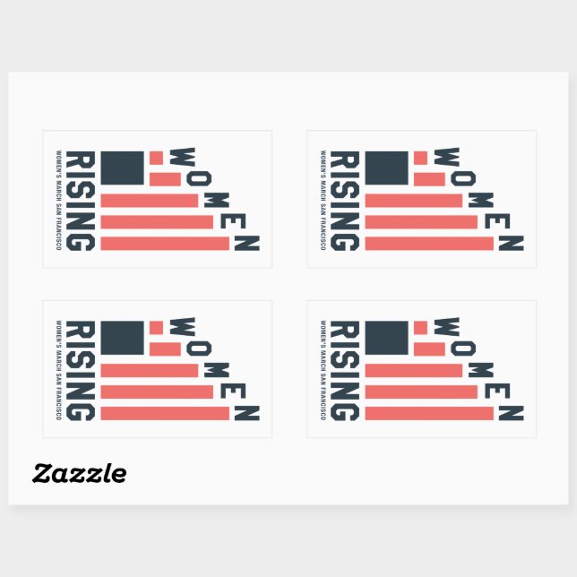 Women's March SF - Women Rising Rectangular Sticker (Sheet)