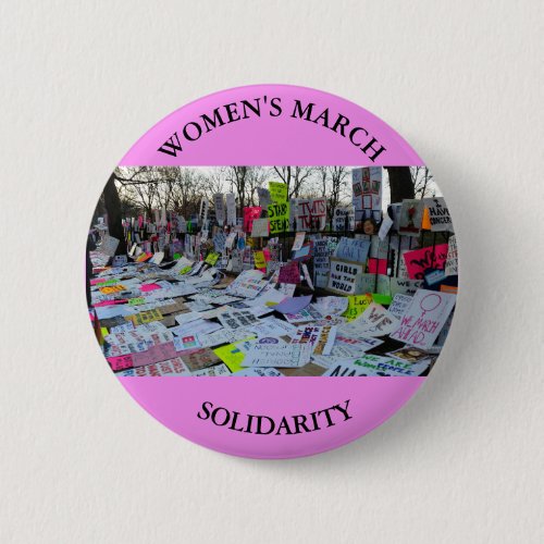 Womens March signs solidarity equality button