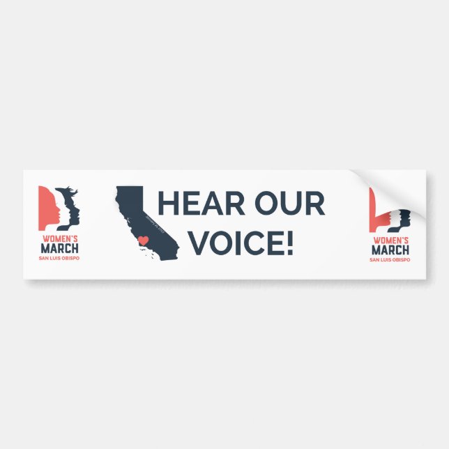 Women's March SLO - January 2018 Event Bumper Sticker (Front)