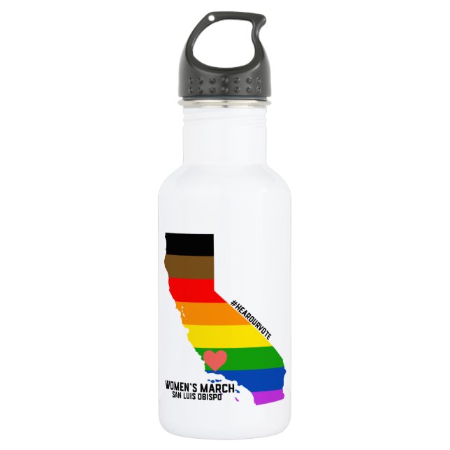 Women's March SLO - LGBTQ Stainless Steel Water Bottle (Front)