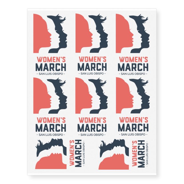 Women's March SLO  Temporary Tattoos (Front)