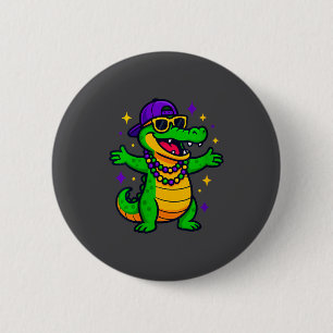 Women's Mardi Gras Alligator New Orleans Parties C Button