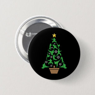 Women's Martial Arts - Girls Karate Christmas Tree Button