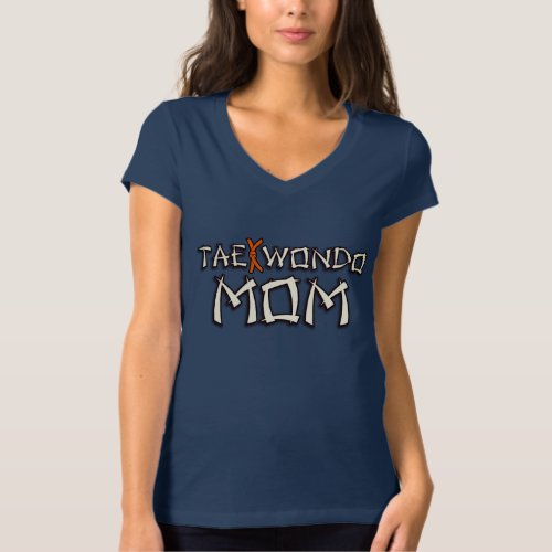 Womens Martial Arts Taekwondo Mom Orange Belt T_Shirt