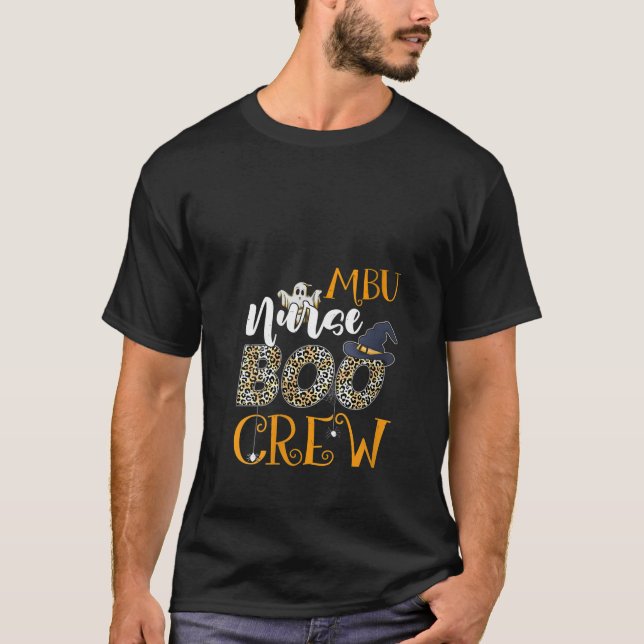 Womens MBU Nurse Boo Crew Spooky Halloween Boo Gho T-Shirt (Front)