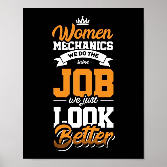 Womens Mechanic Aircraft Mechanic Diesel Mechanic Poster (Front)