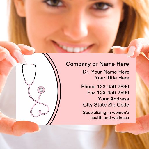 Customizable Women's Medical Business Cards