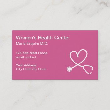 Women's Medical Health Theme Business Card by Luckyturtle at Zazzle