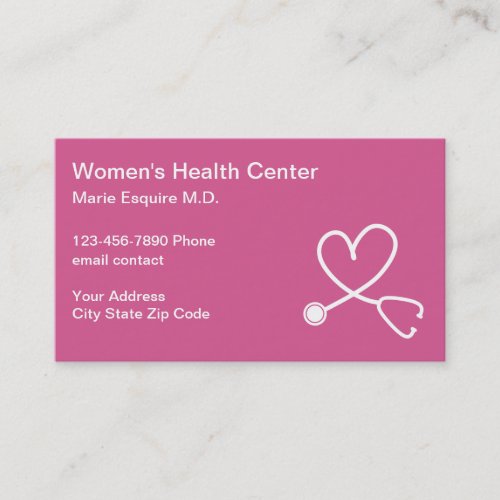 Womens Medical Health Theme Business Card