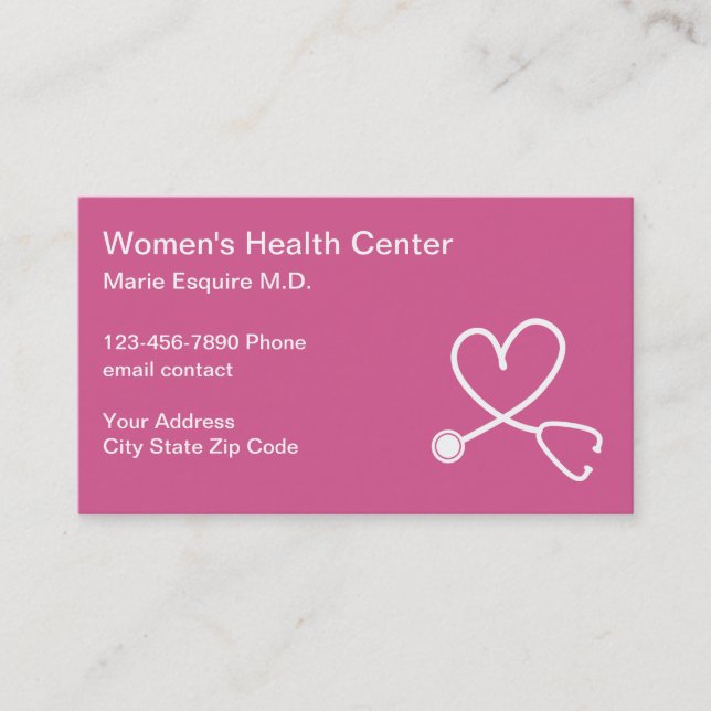 Women's Medical Health Theme Business Card (Front)