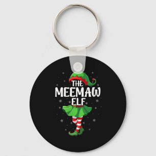 Womens Meemaw Elf Christmas Girls Women Elf Squad  Keychain