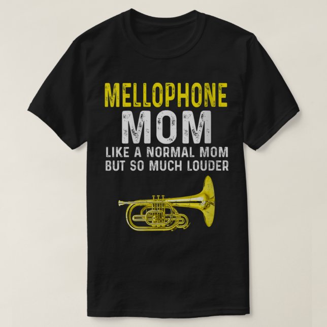 Womens Mellophone Mom Marching Band VNeck  T-Shirt (Design Front)
