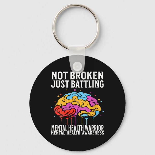 Womens Mental Health Awareness Gifts Brain Mental  Keychain (Front)