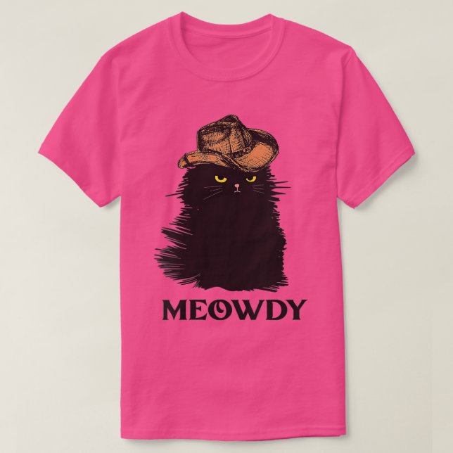 Womens Meowdy Black cas for women Meow and Howdy M T-Shirt (Design Front)
