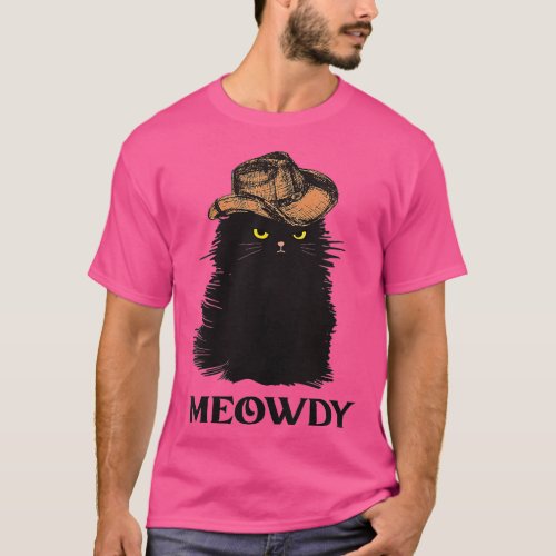 Womens Meowdy Black cas for women Meow and Howdy M T_Shirt