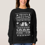 Women&#39;s Meowy Christmas Ugly Cat Christmas Sweater at Zazzle