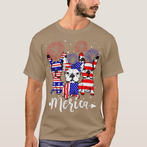 Womens Merica French Bulldog Dog American Flag 4th T_Shirt