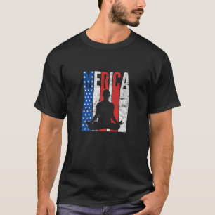 Womens Merica Zen Namaste American Flag Funny Yoga T-Shirt