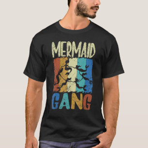Womens Mermaid Gang Fun Birthday Squad For Girls M T-Shirt