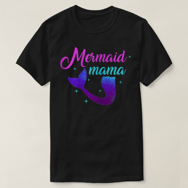 Womens Mermaid Mama Funny Siren Mommy Mother Sea O T-Shirt (Design Front)