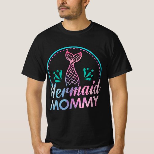 Womens Mermaid Mommy Girls Birthday Gift T_Shirt