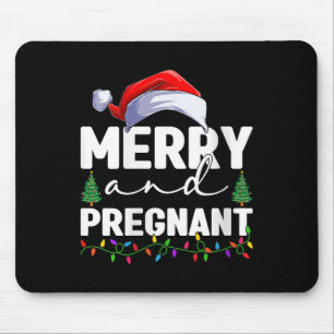 Womens Merry And Pregnant Christmas Pregnancy Anno Mouse Pad