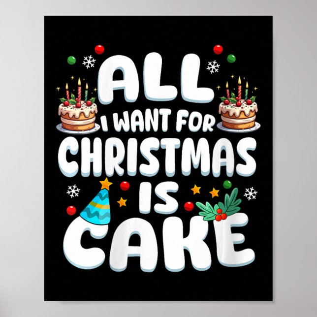 Womens Merry Birthday Christmas B-day X-mas Party  Poster (Front)