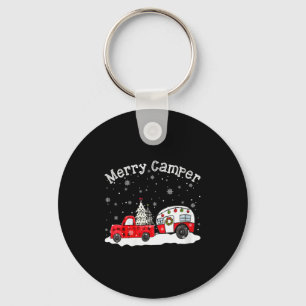 Womens Merry Camper Christmas Santa Claus Camng Re Keychain
