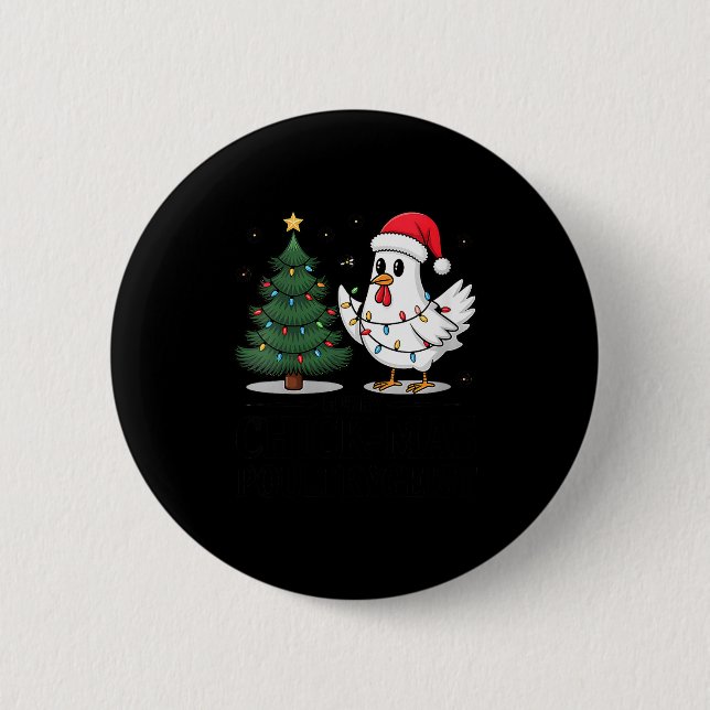 Womens Merry Chick-mas Ultrygeist Funny Chicken Gh Button (Front)