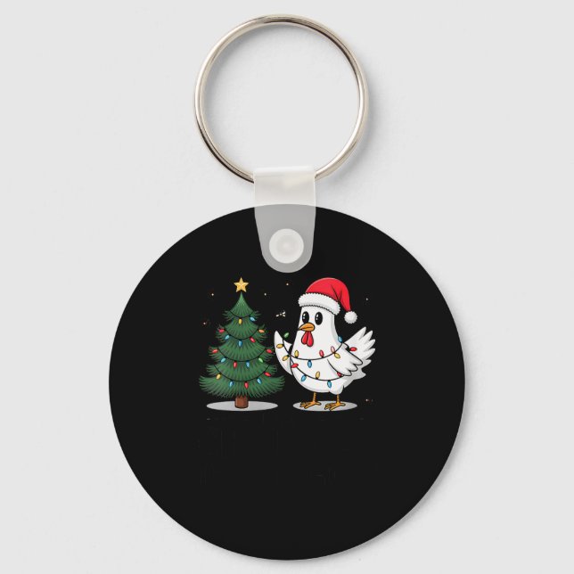 Womens Merry Chick-mas Ultrygeist Funny Chicken Gh Keychain (Front)