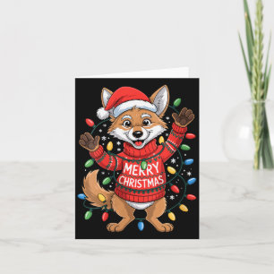 Womens Merry Christmas Fox Festive Woodland Winter Card