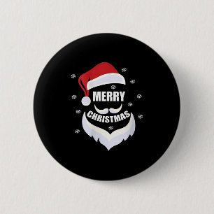 Womens Merry Christmas -fun Santa Claus Father Xma Button