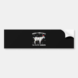 Womens Merry Christmas Goat Face Mask Goat Santa Bumper Sticker
