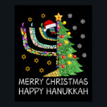 Womens Merry Christmas Happy Hanukkah Jewish Merry Poster<br><div class="desc">Womens Merry Christmas Happy Hanukkah Jewish Merry Chrismukkah</div>