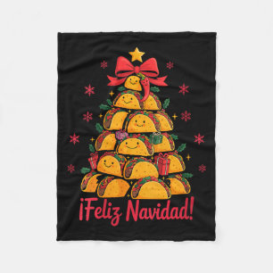 Womens Merry Christmas Tacos Tree Feliz Navidad Me Fleece Blanket