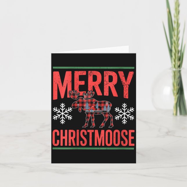 Womens Merry Christmoose Holiday Moose Ugly Sweate Card (Front)