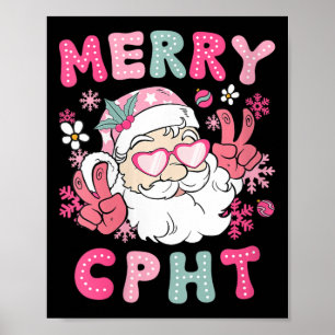 Womens Merry Cpht Christmas Certified Pharmacy Tec Poster
