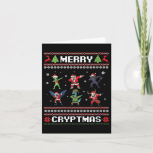 Womens Merry Cryptmas Dabbing Cryptid Monsters Fun Card