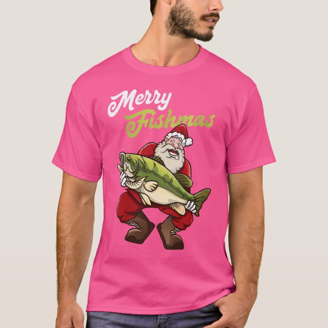 Womens Merry Fishmas Funny Christmas Fish Fishing  T-Shirt (Front)
